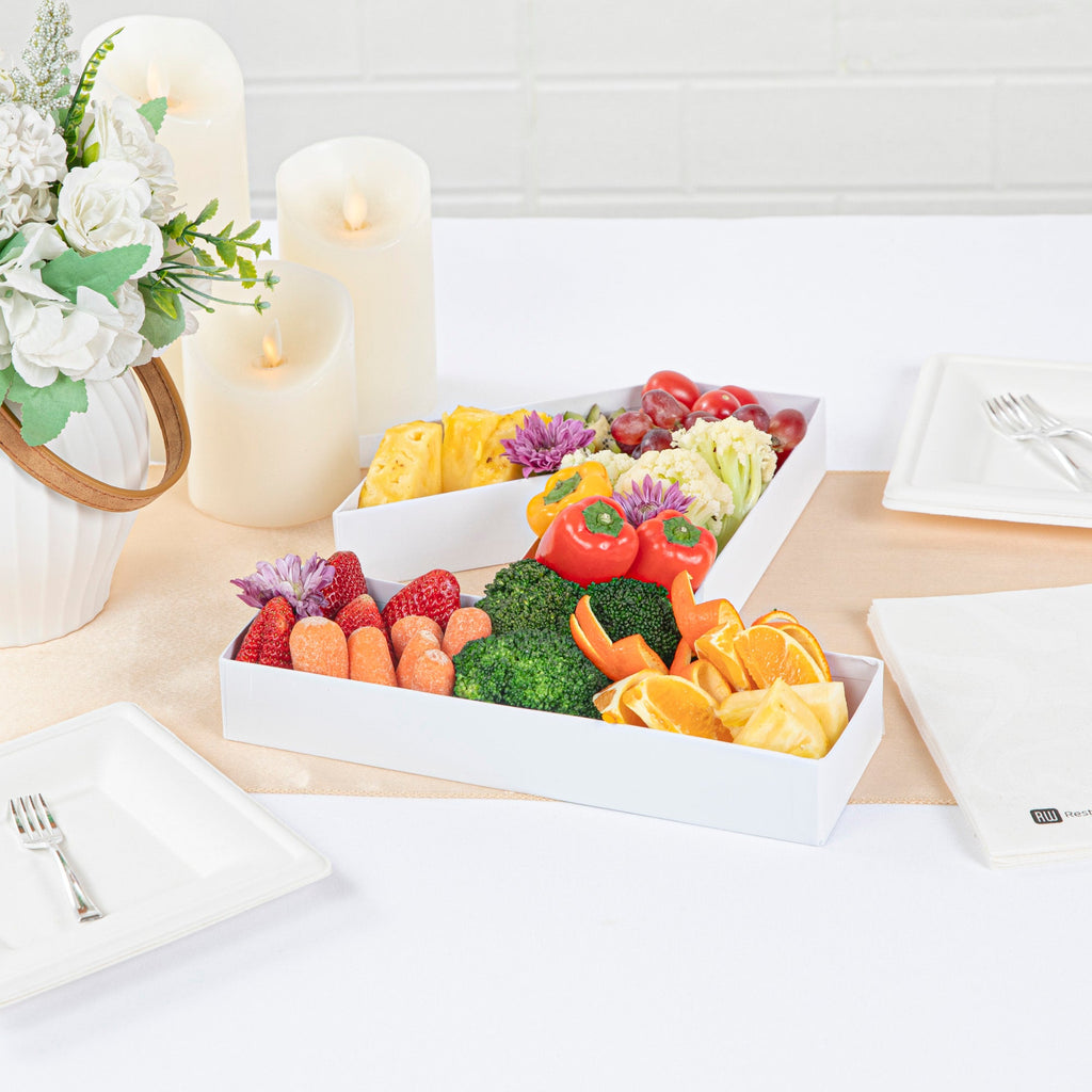 Chef 101 White Paper Charcuterie Fillable Number 1 Tray - 12" x 10" x 1 1/2" - 1 count box