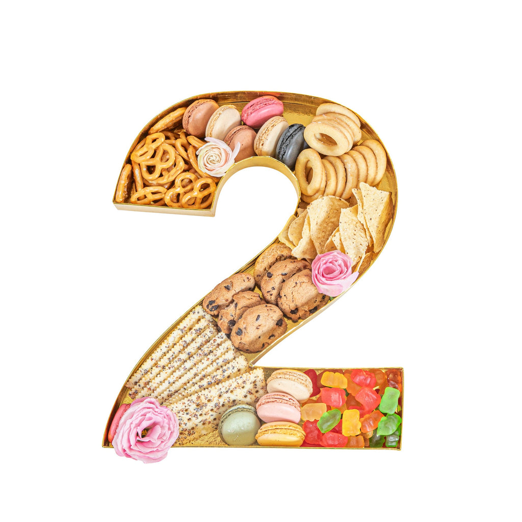 Chef 101 Gold Paper Charcuterie Fillable Number 2 Tray - 12" x 10" x 1 1/2" - 1 count box