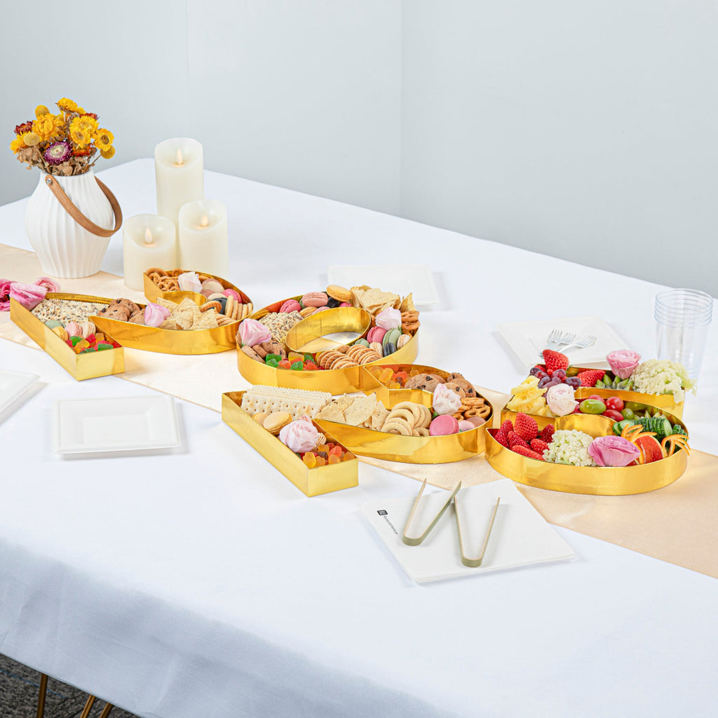 Chef 101 Gold Paper Charcuterie Fillable Number 2 Tray - 12" x 10" x 1 1/2" - 1 count box