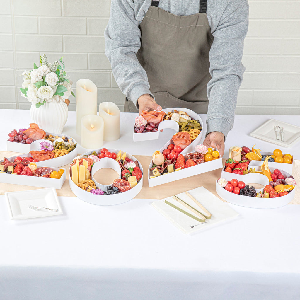 Chef 101 White Paper Charcuterie Fillable Number 2 Tray - 12" x 10" x 1 1/2" - 1 count box