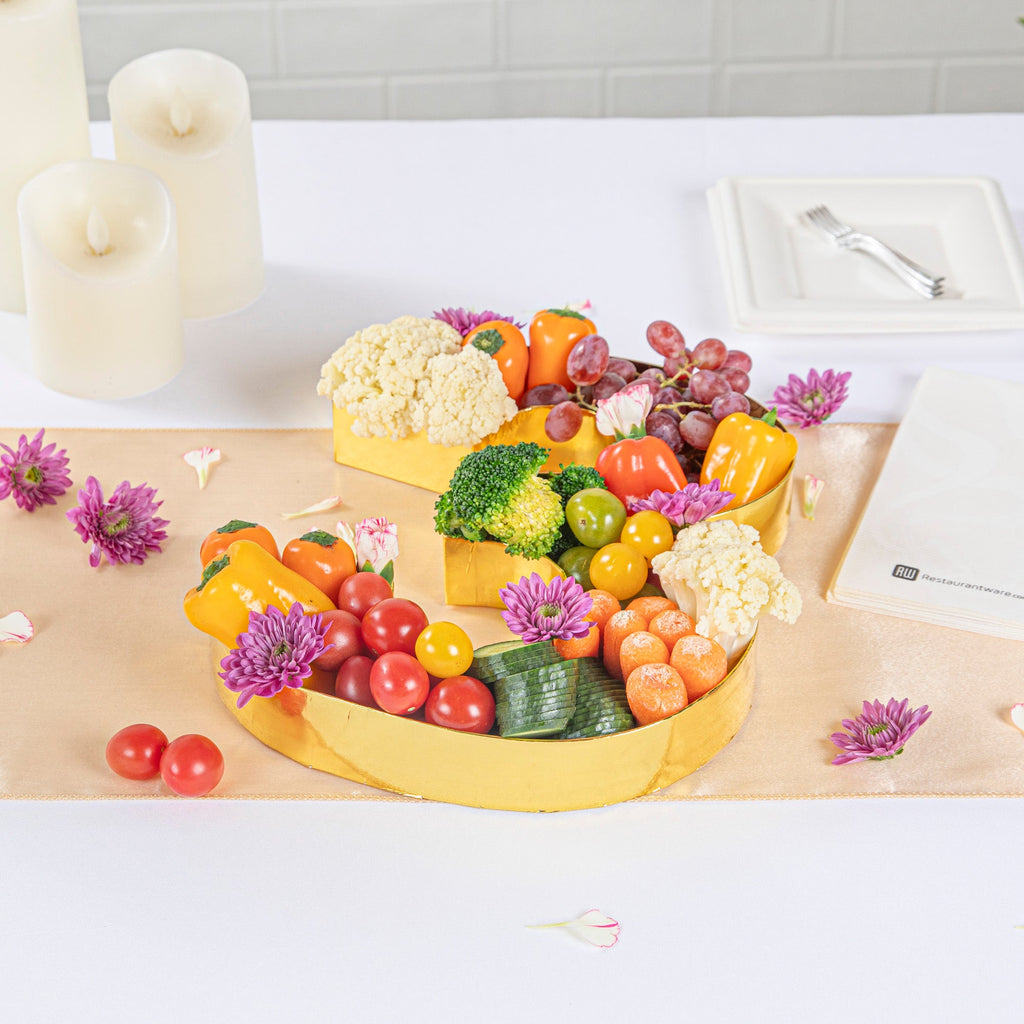 Chef 101 Gold Paper Charcuterie Fillable Number 3 - 12" x 10" x 1 1/2" - 1 count box