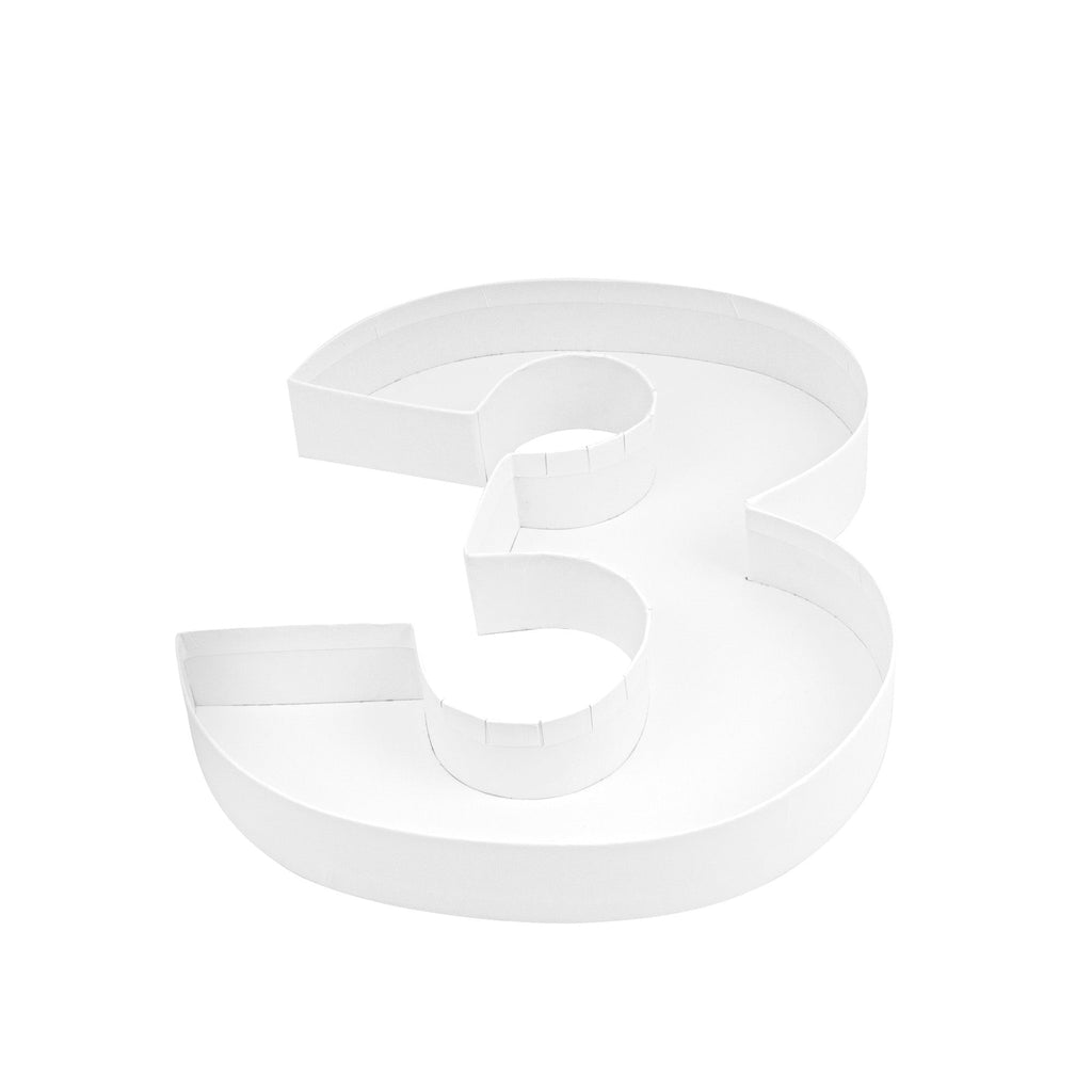 Chef 101 White Paper Charcuterie Fillable Number 3 Tray - 12" x 10" x 1 1/2" - 1 count box