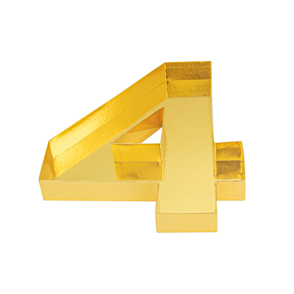 Chef 101 Gold Paper Charcuterie Fillable Number 4 Tray - 12" x 10" x 1 1/2" - 1 count box