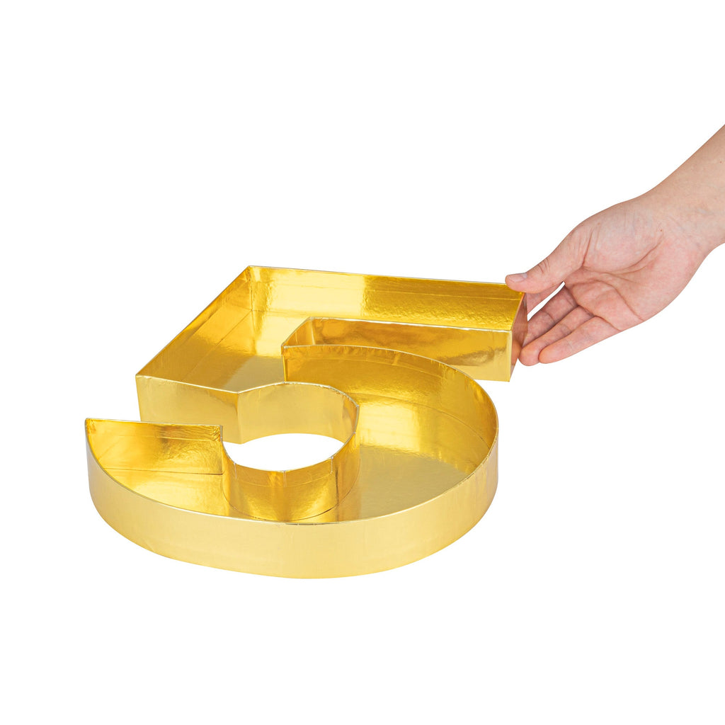 Chef 101 Gold Paper Charcuterie Fillable Number 5 Tray - 12" x 10" x 1 1/2" - 1 count box
