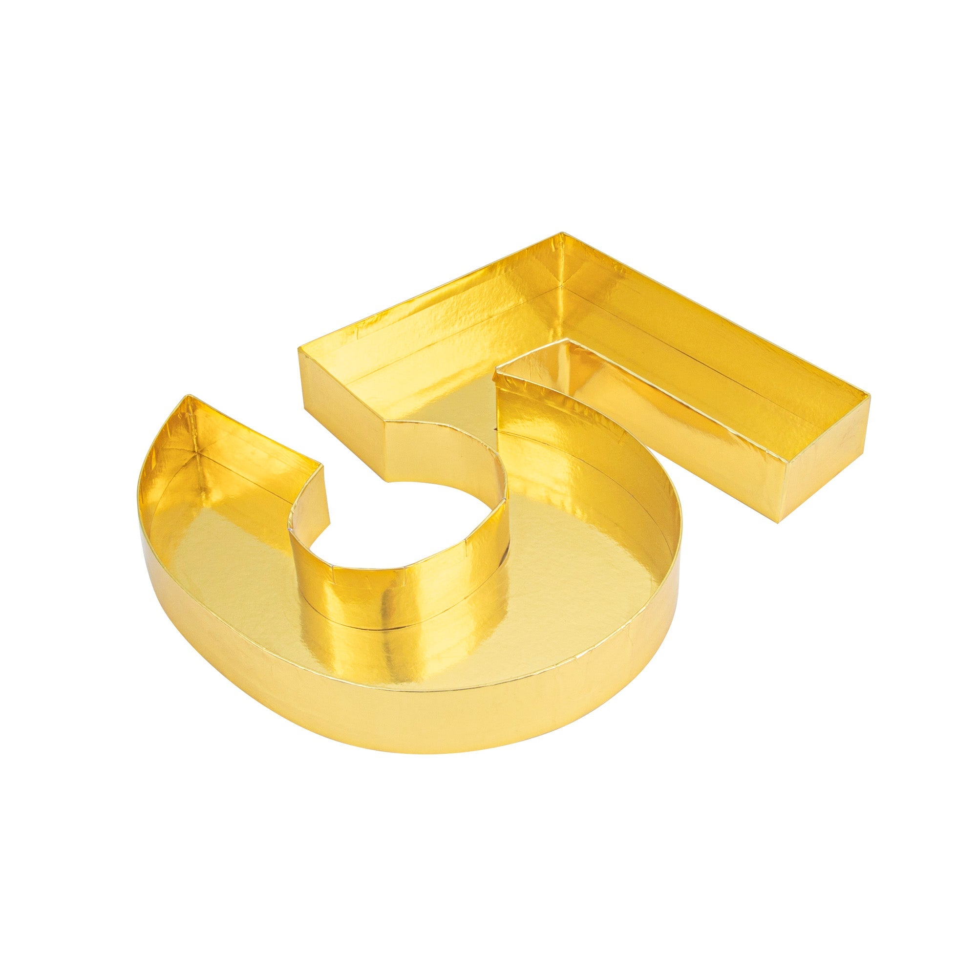 Chef 101 Gold Paper Charcuterie Fillable Number 5 Tray - 12" x 10" x 1 1/2" - 1 count box