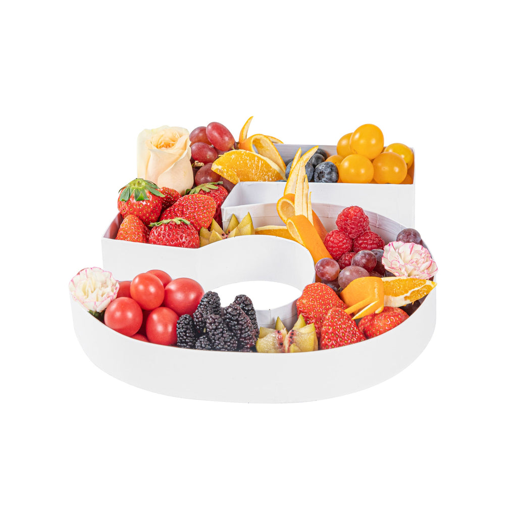 Chef 101 White Paper Charcuterie Fillable Number 5 Tray - 12" x 10" x 1 1/2" - 1 count box