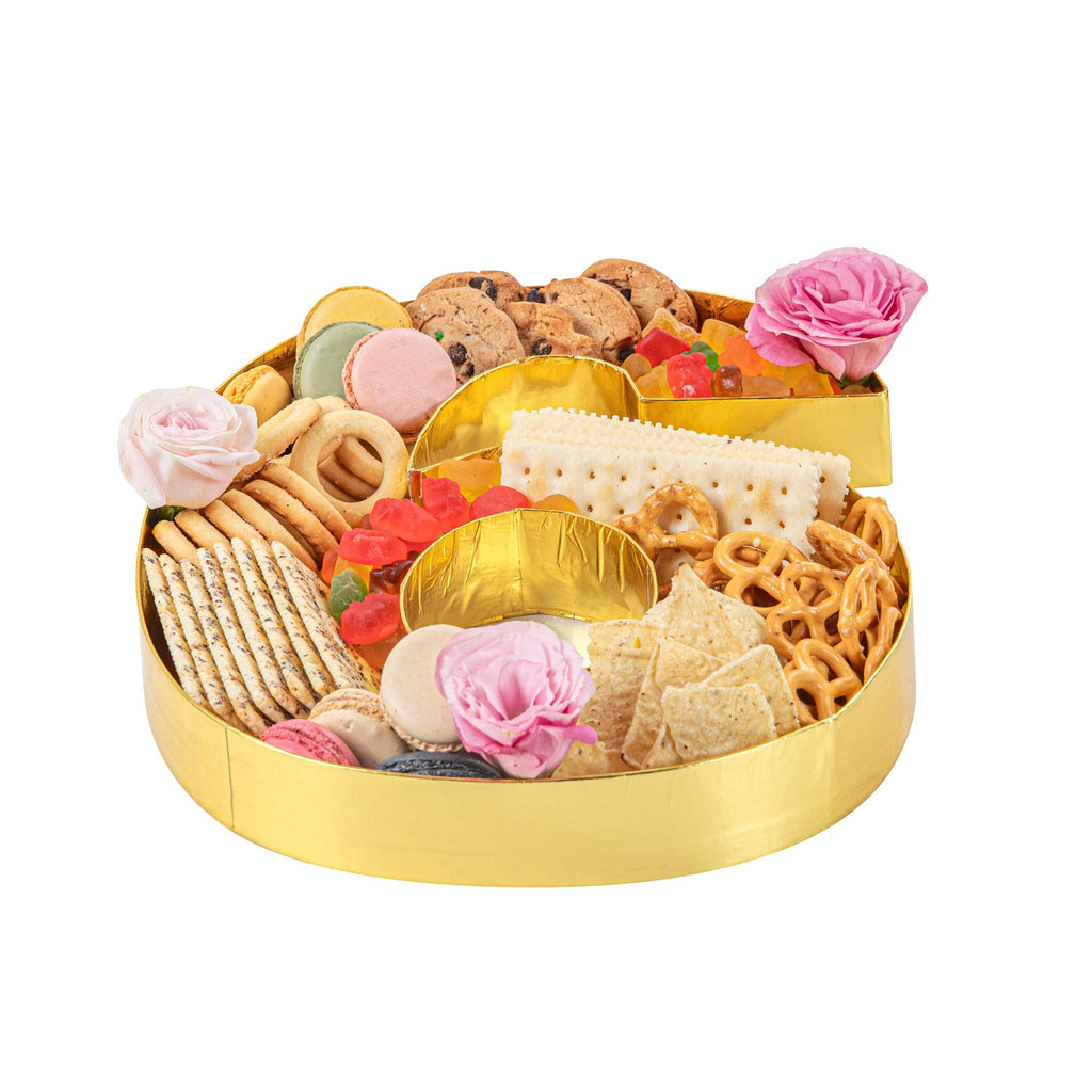 Chef 101 Gold Paper Charcuterie Fillable Number 6 Tray - 12" x 10" x 1 1/2" - 1 count box