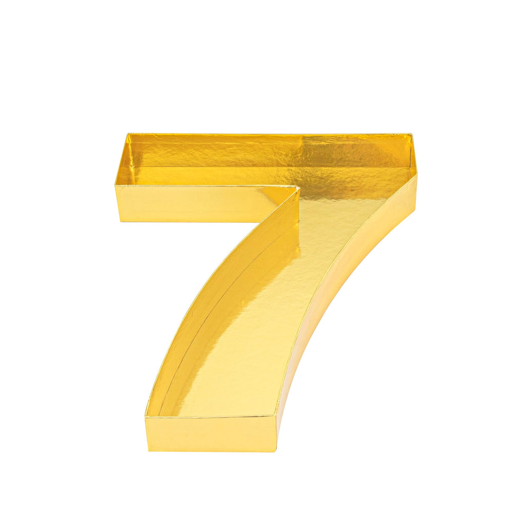 Chef 101 Gold Paper Charcuterie Fillable Number 7 Tray - 12" x 10" x 1 1/2" - 1 count box