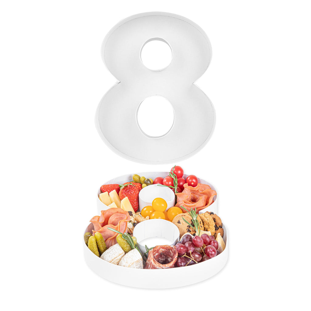 Chef 101 White Paper Charcuterie Fillable Number 8 Tray - 12" x 10" x 1 1/2" - 1 count box