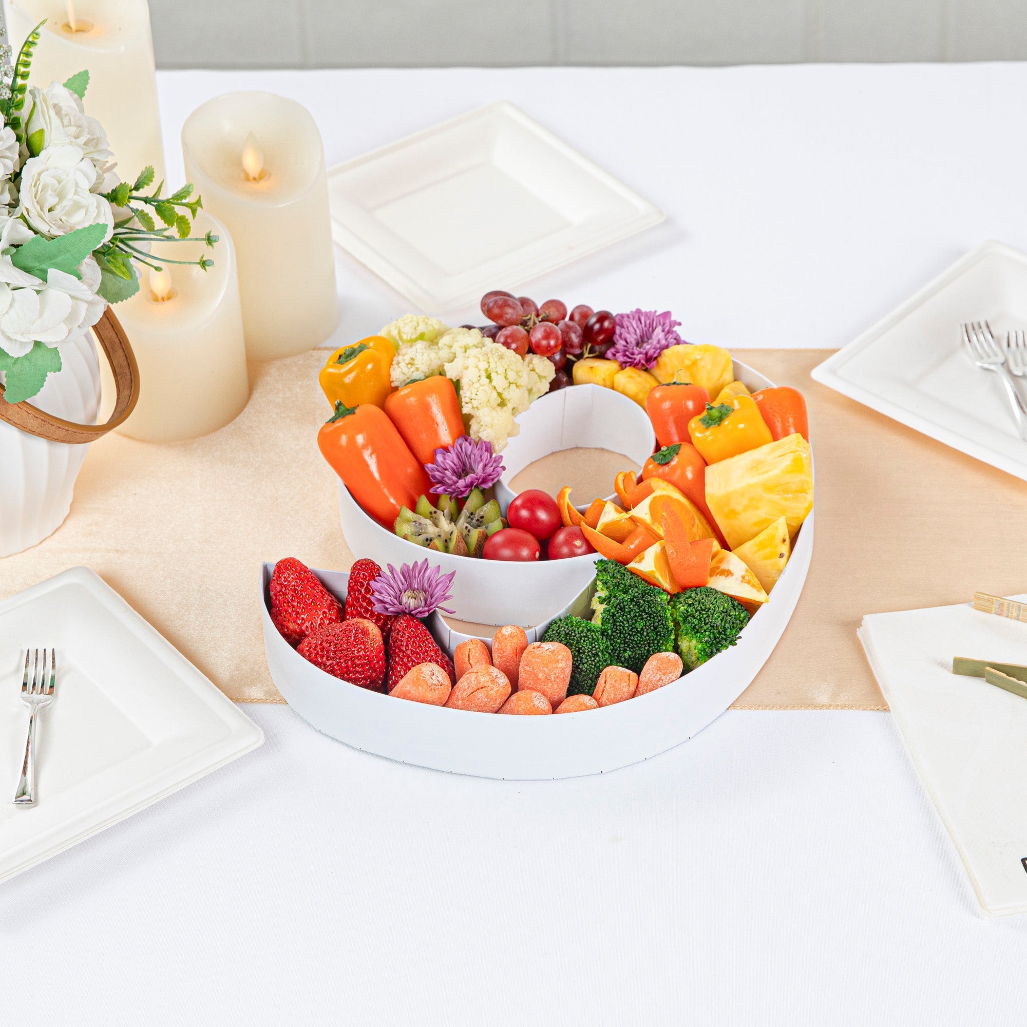 Chef 101 White Paper Charcuterie Fillable Number 9 Tray - 12" x 10" x 1 1/2" - 1 count box