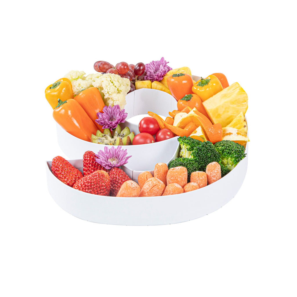 Chef 101 White Paper Charcuterie Fillable Number 9 Tray - 12" x 10" x 1 1/2" - 1 count box