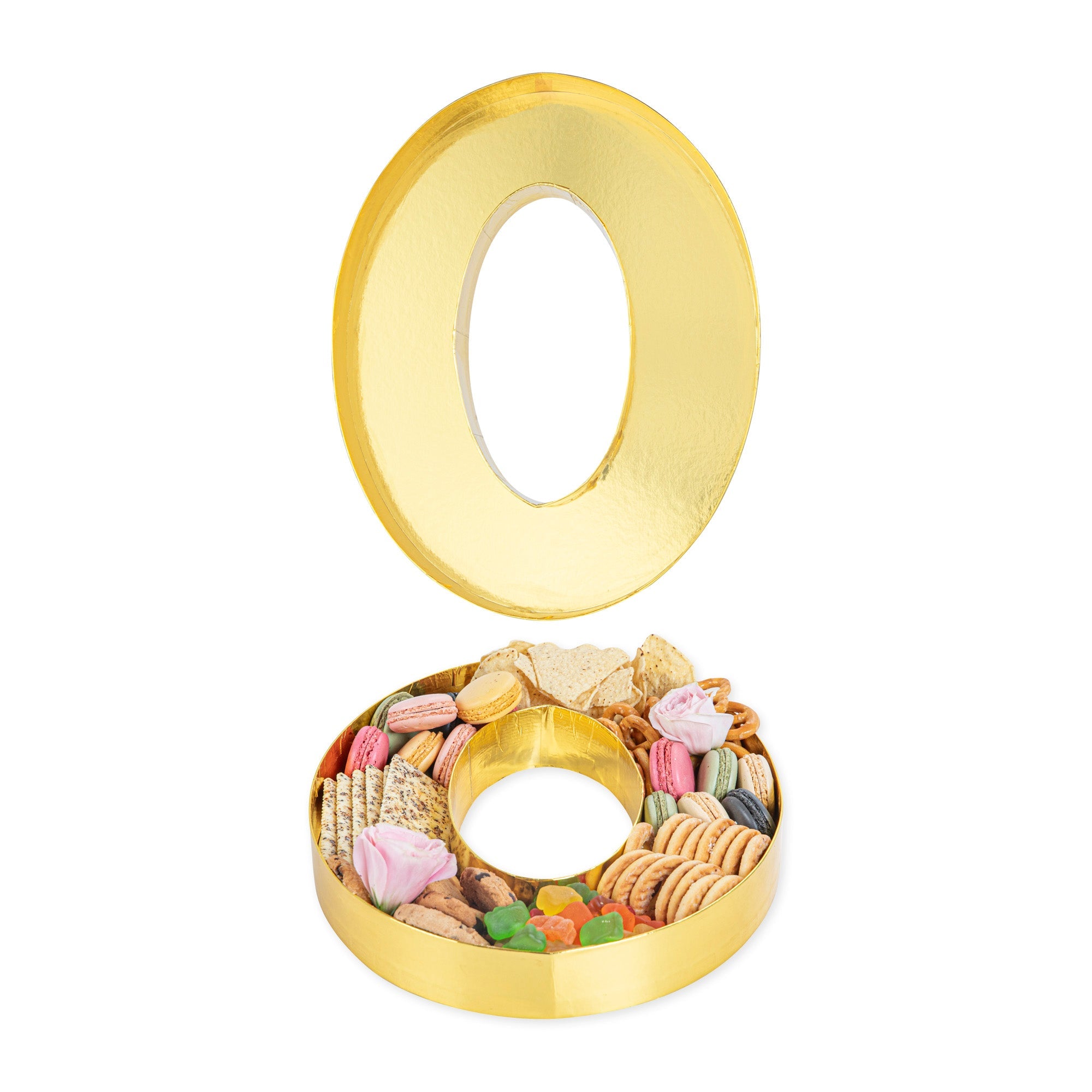 Chef 101 Gold Paper Charcuterie Fillable Number 0 Tray - 12" x 10" x 1 1/2" - 1 count box
