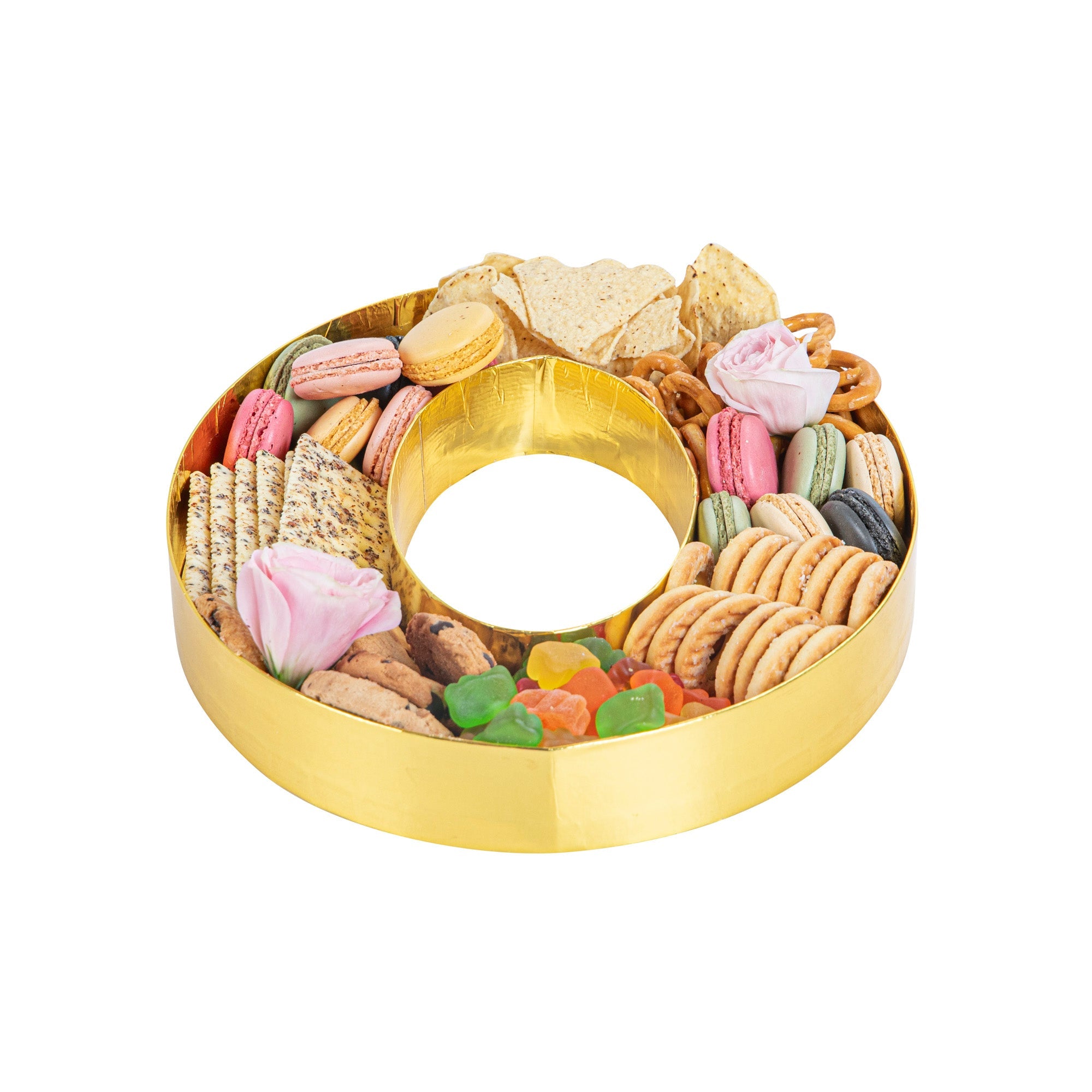 Chef 101 Gold Paper Charcuterie Fillable Number 0 Tray - 12" x 10" x 1 1/2" - 1 count box