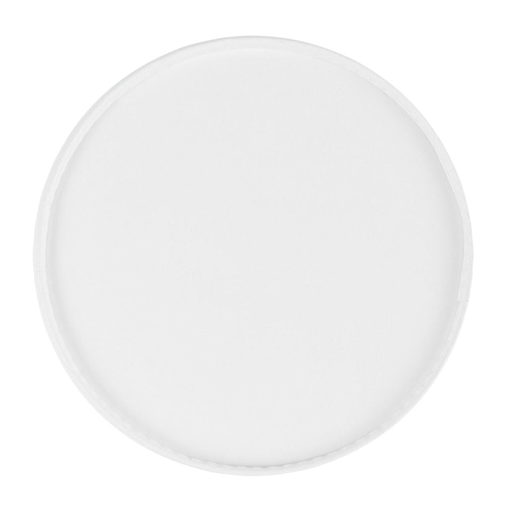 Coppetta Round White Paper Lid - Fits 8 oz To Go Cup, with Spoon - 3 3/4" x 3 3/4" x 3/4" - 200 count box