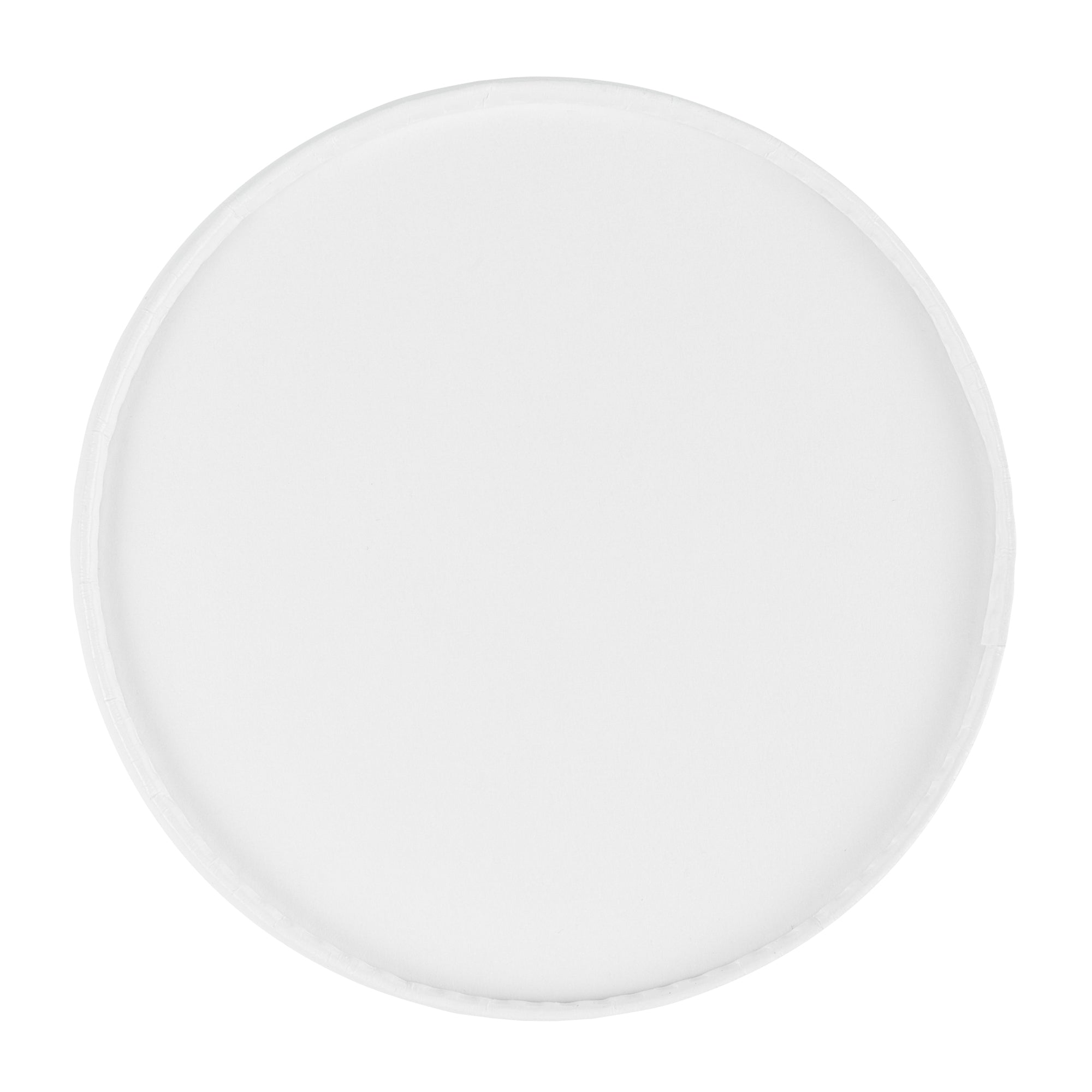 Coppetta Round White Paper Lid - Fits 8 oz To Go Cup, with Spoon - 3 3/4" x 3 3/4" x 3/4" - 200 count box