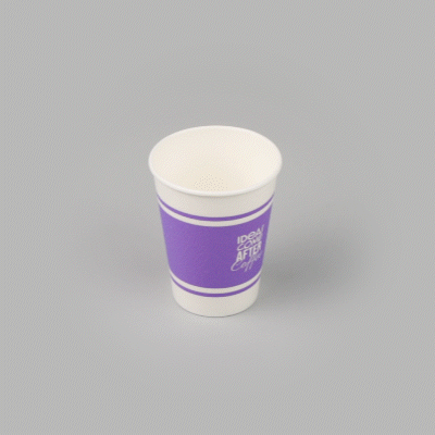 Restpresso 12 oz Purple Paper Insulated Hot Cup - Ideas Come After Coffee - 25 count box