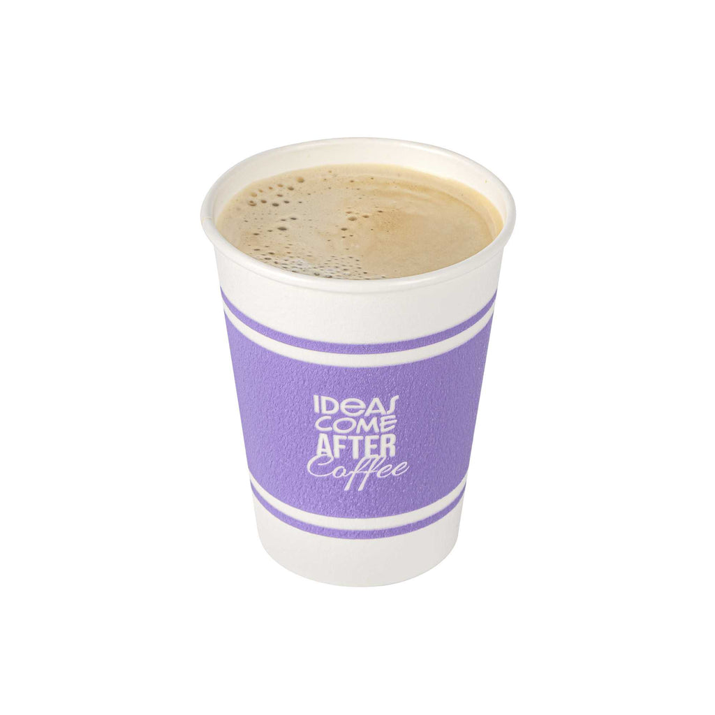 Restpresso 12 oz Purple Paper Insulated Hot Cup - Ideas Come After Coffee - 500 count box