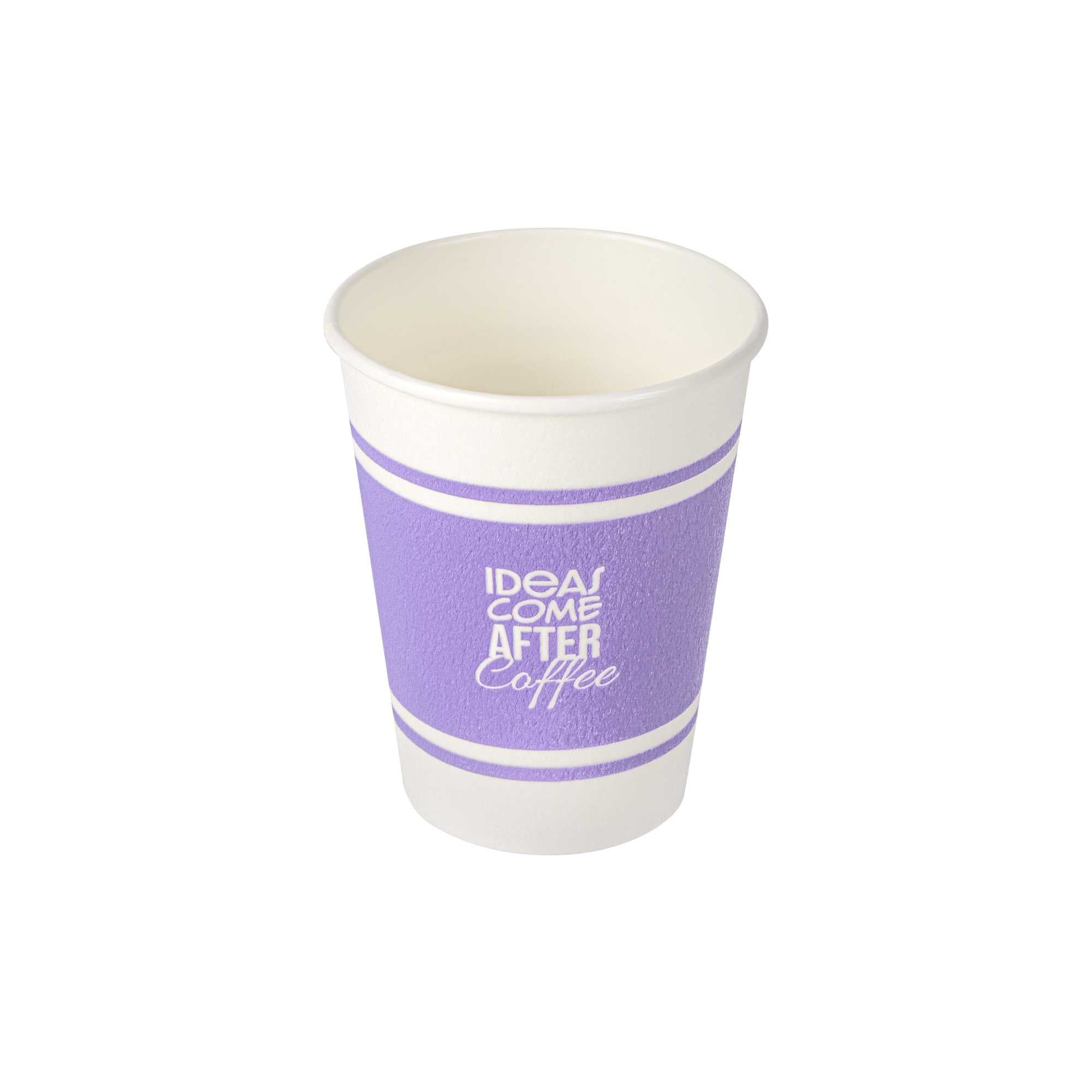 Restpresso 12 oz Purple Paper Insulated Hot Cup - Ideas Come After Coffee - 500 count box