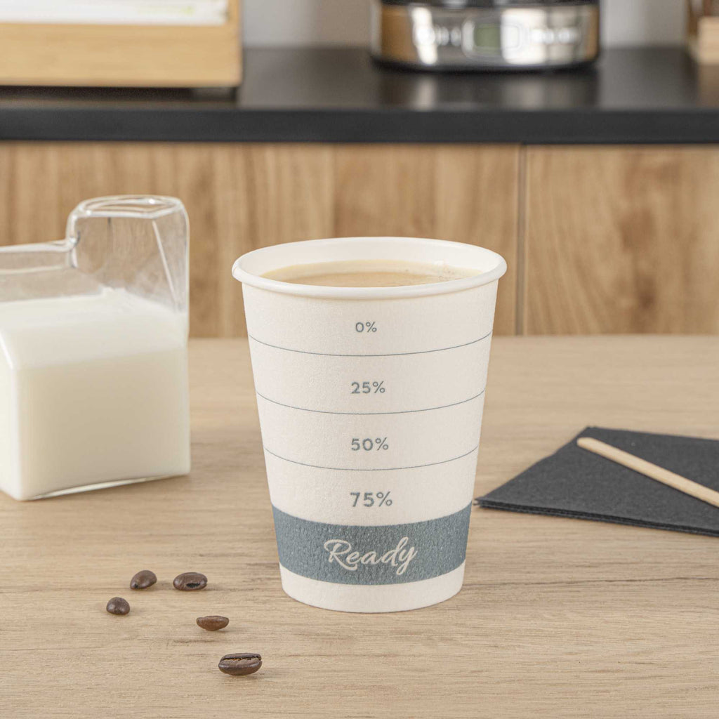 Restpresso 12 oz Green Paper Insulated Hot Cup - Readiness Meter - 500 count box