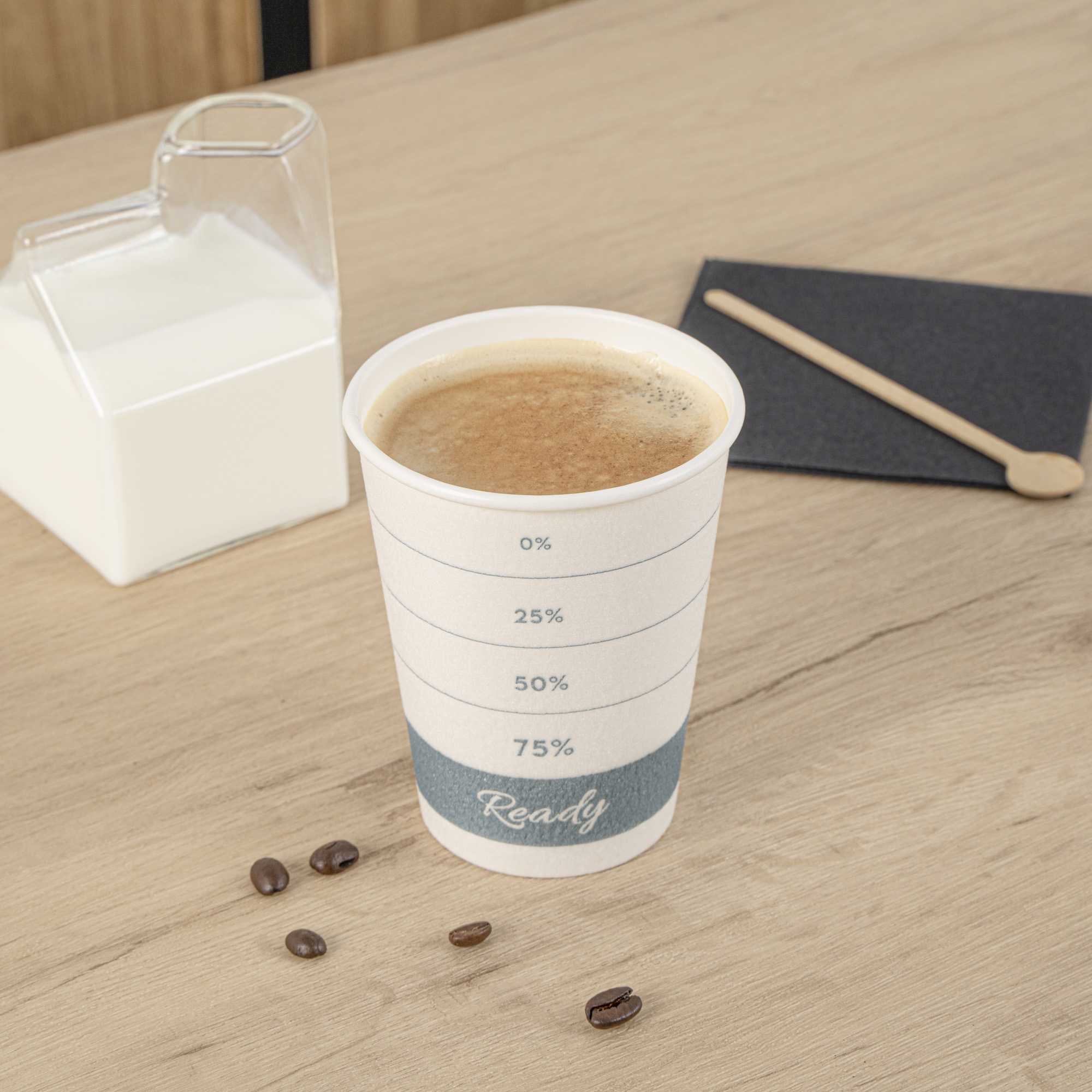 Restpresso 12 oz Green Paper Insulated Hot Cup - Readiness Meter - 500 count box