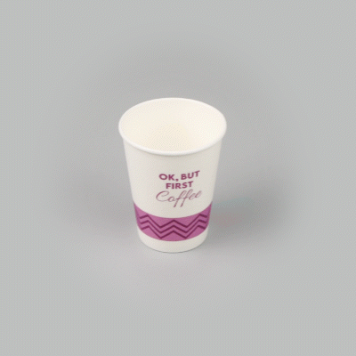 Restpresso 12 oz Pink Paper Insulated Hot Cup - Ok, But First Coffee - 25 count box