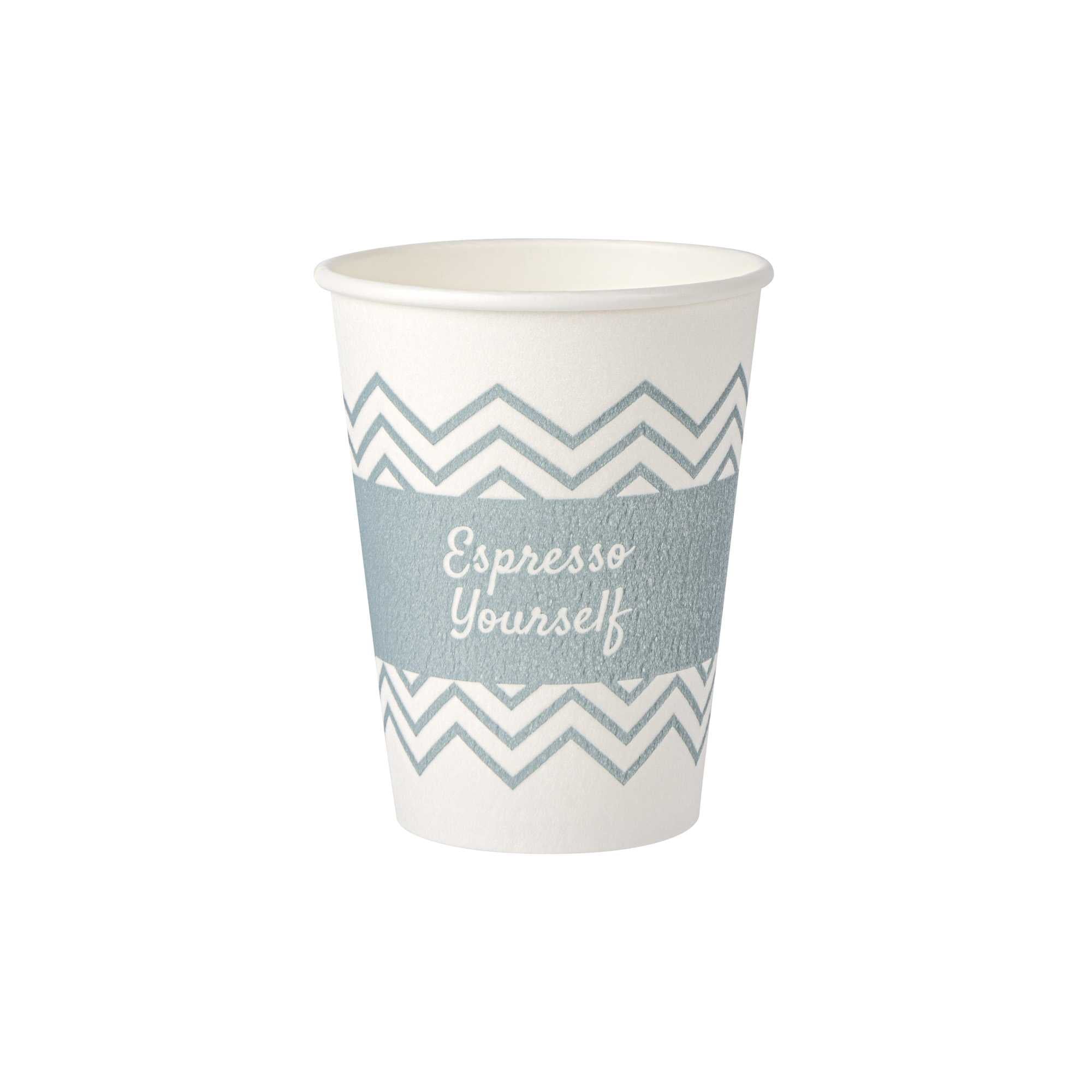 Restpresso 12 oz Blue Paper Insulated Hot Cup - Espresso Yourself - 25 count box