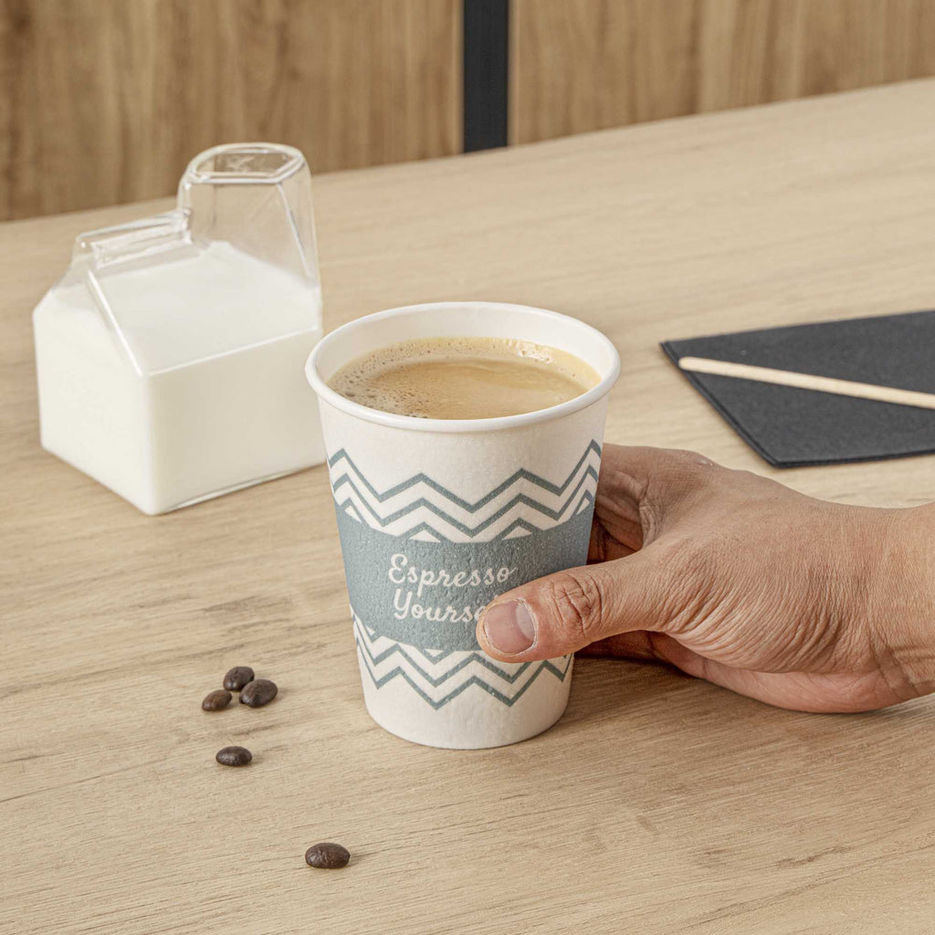 Restpresso 12 oz Blue Paper Insulated Hot Cup - Espresso Yourself - 25 count box
