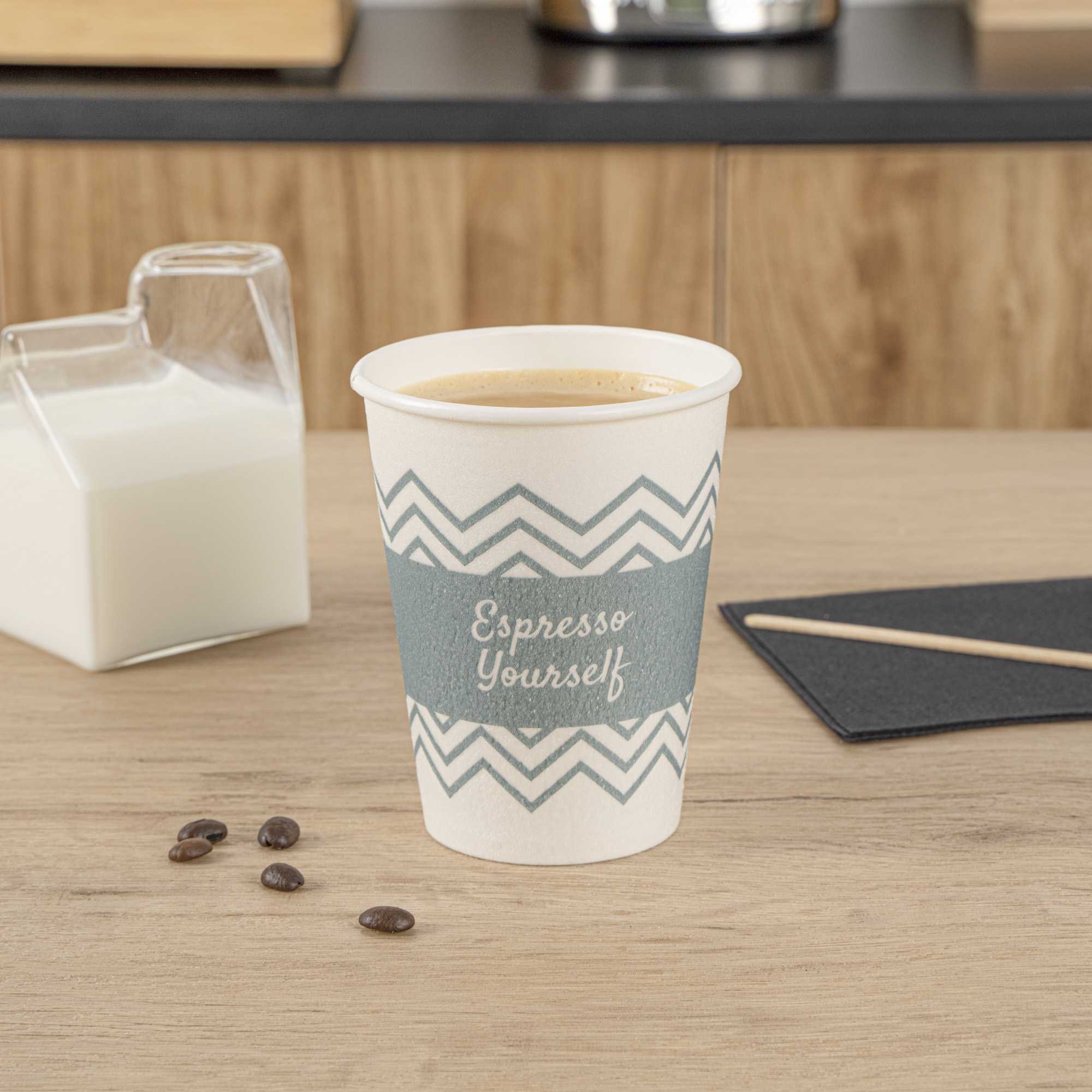 Restpresso 12 oz Blue Paper Insulated Hot Cup - Espresso Yourself - 25 count box