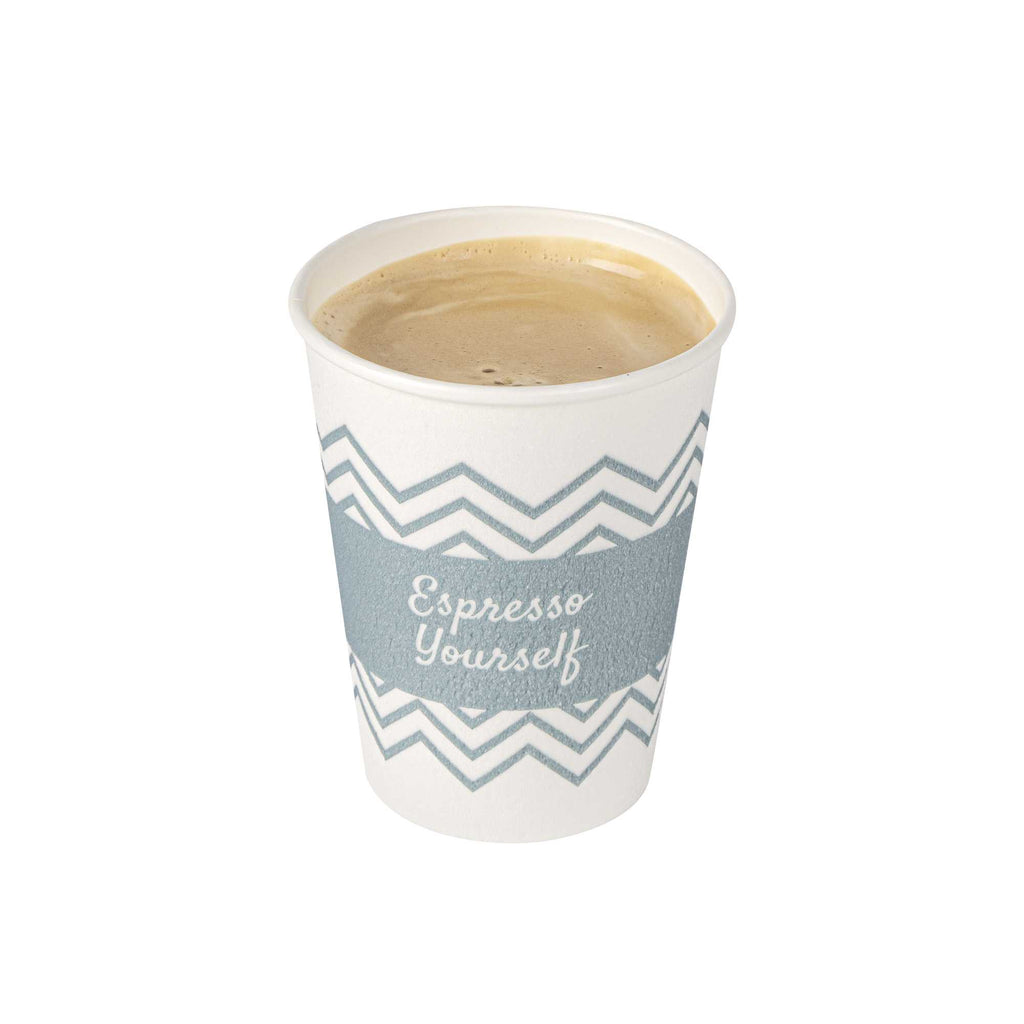 Restpresso 12 oz Blue Paper Insulated Hot Cup - Espresso Yourself - 500 count box