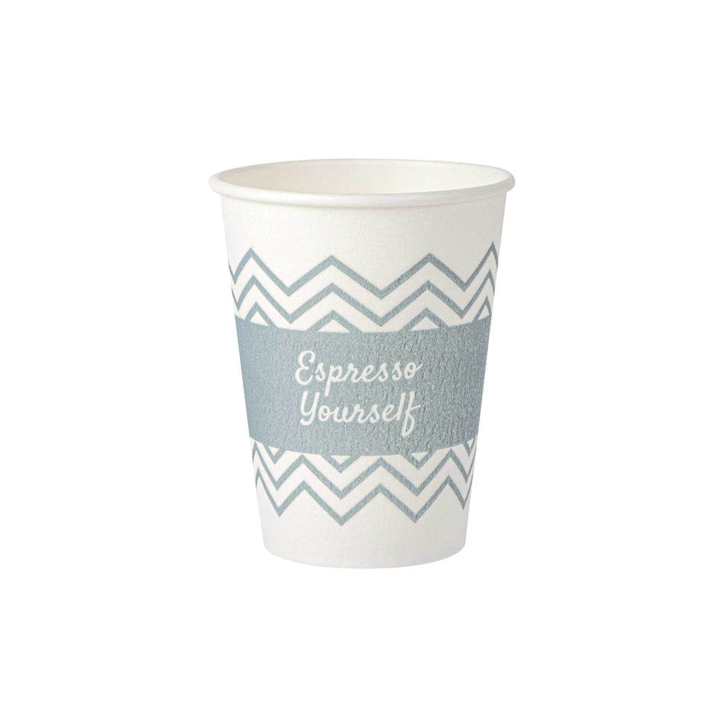 Restpresso 12 oz Blue Paper Insulated Hot Cup - Espresso Yourself - 500 count box