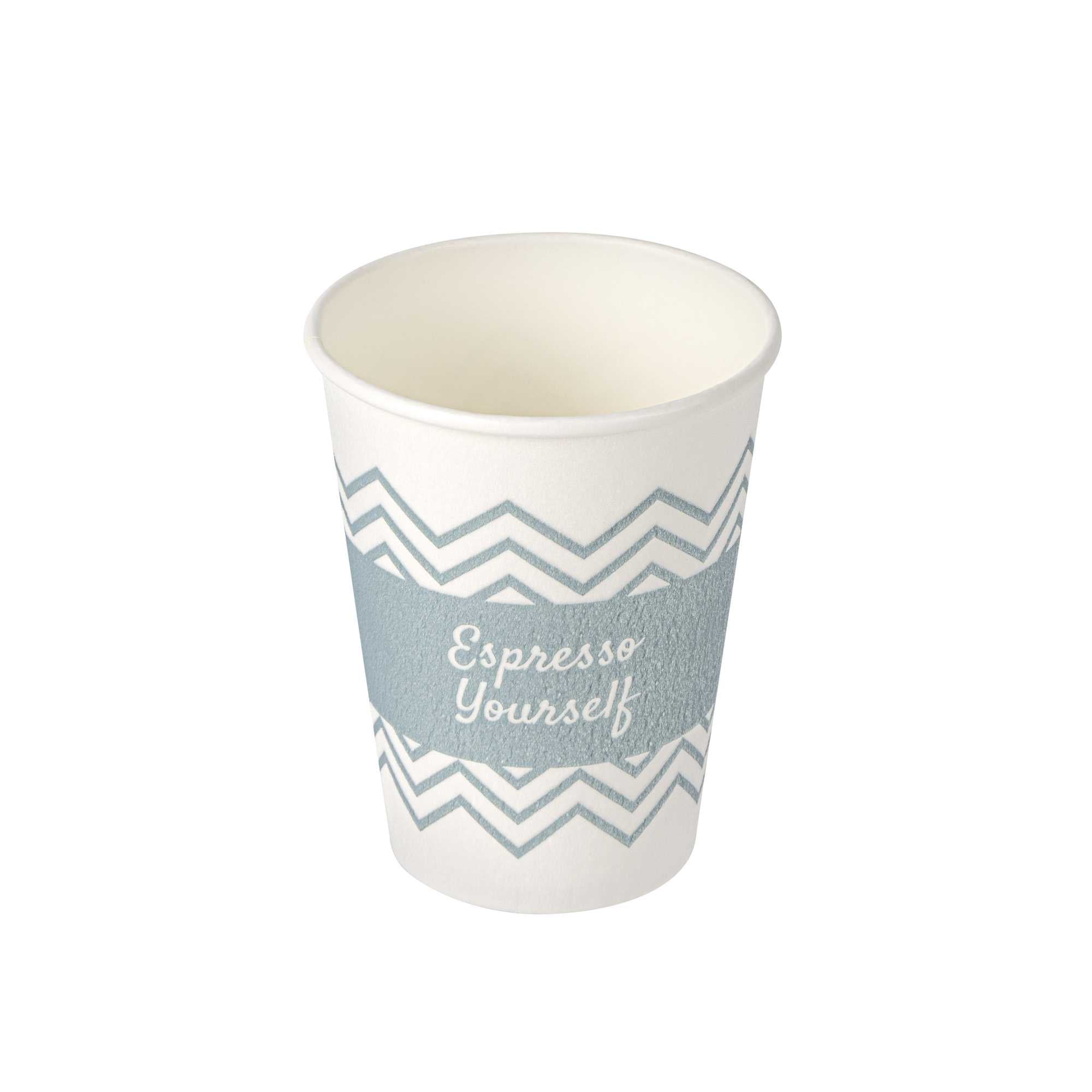 Restpresso 12 oz Blue Paper Insulated Hot Cup - Espresso Yourself - 500 count box