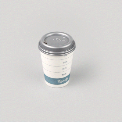 Restpresso 12 oz Green Paper Insulated Hot Cup - Readiness Meter, with Gray Lid - 400 count box