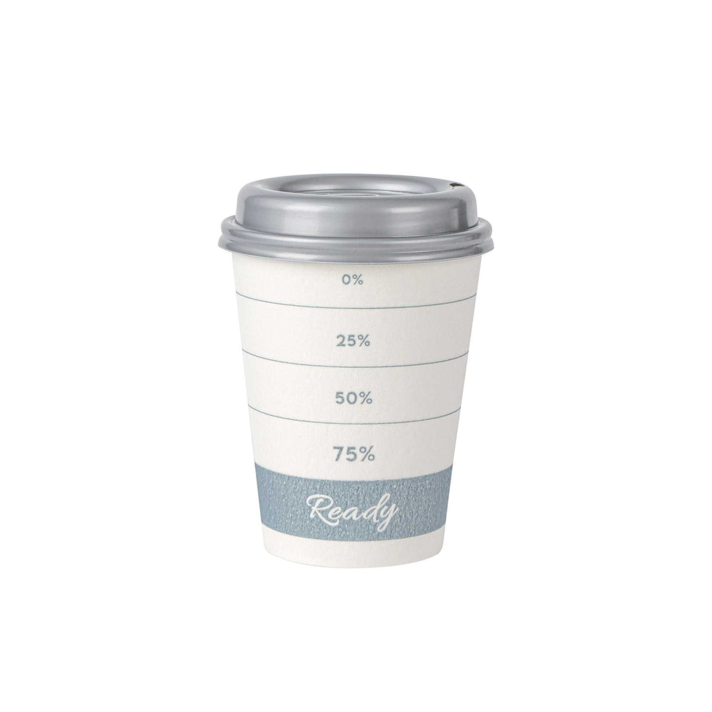 Restpresso 12 oz Green Paper Insulated Hot Cup - Readiness Meter, with Gray Lid - 400 count box