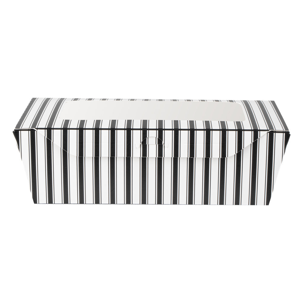 Chef 101 57 oz Rectangle Black and White Paper Extra Large Bio Take Out Container- Windows,PLA Lining - 8" x 5 1/2" x 2 1/2" - 200 count box
