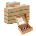 Sustain Rectangle Kraft Paper Auto-Popup Bakery Box - with PLA Lining and Window - 9" x 7" x 3" - 200 count box