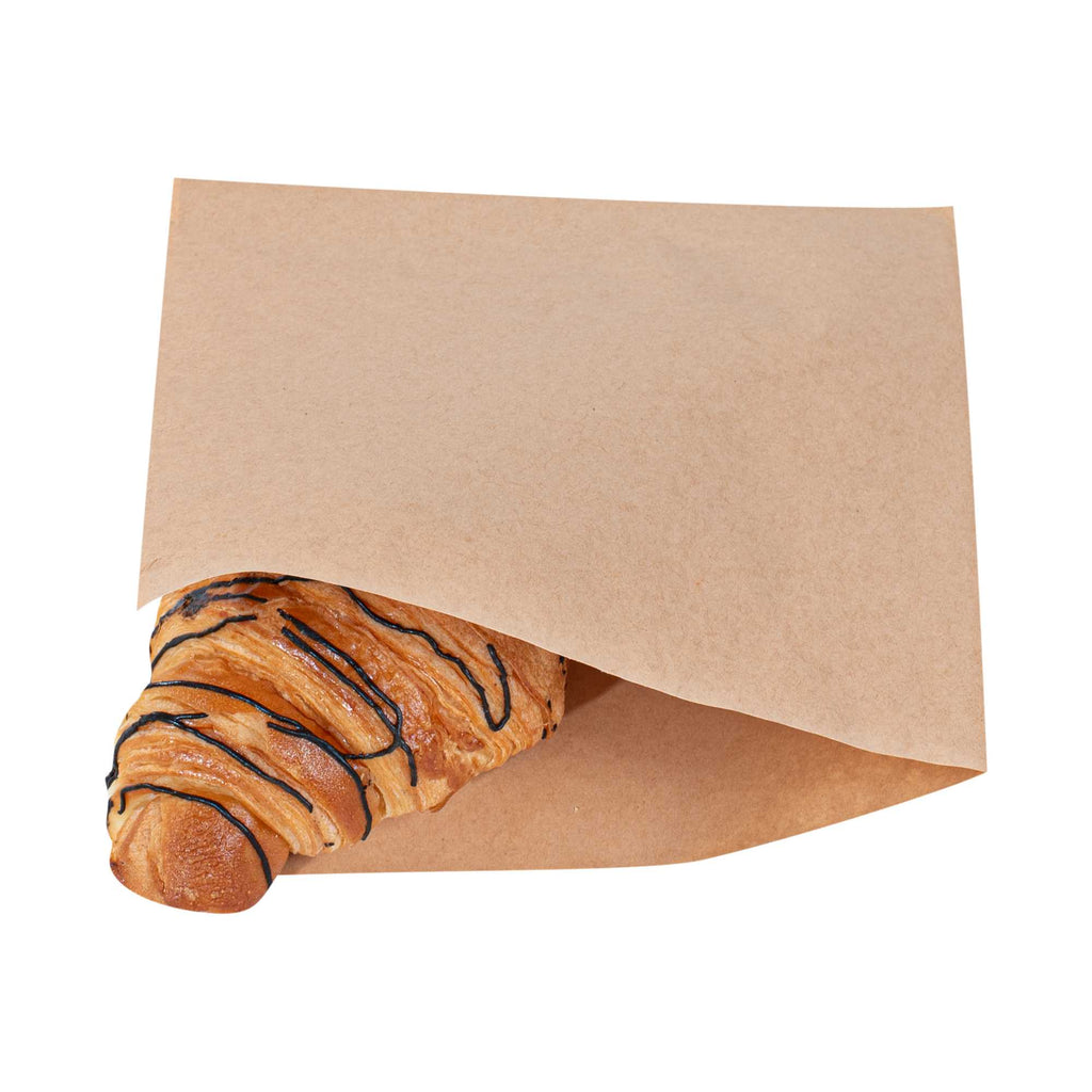 Bag Tek Kraft Paper Medium Double Open Bag - Greaseproof - 7" x 6 3/4" - 5000 count box