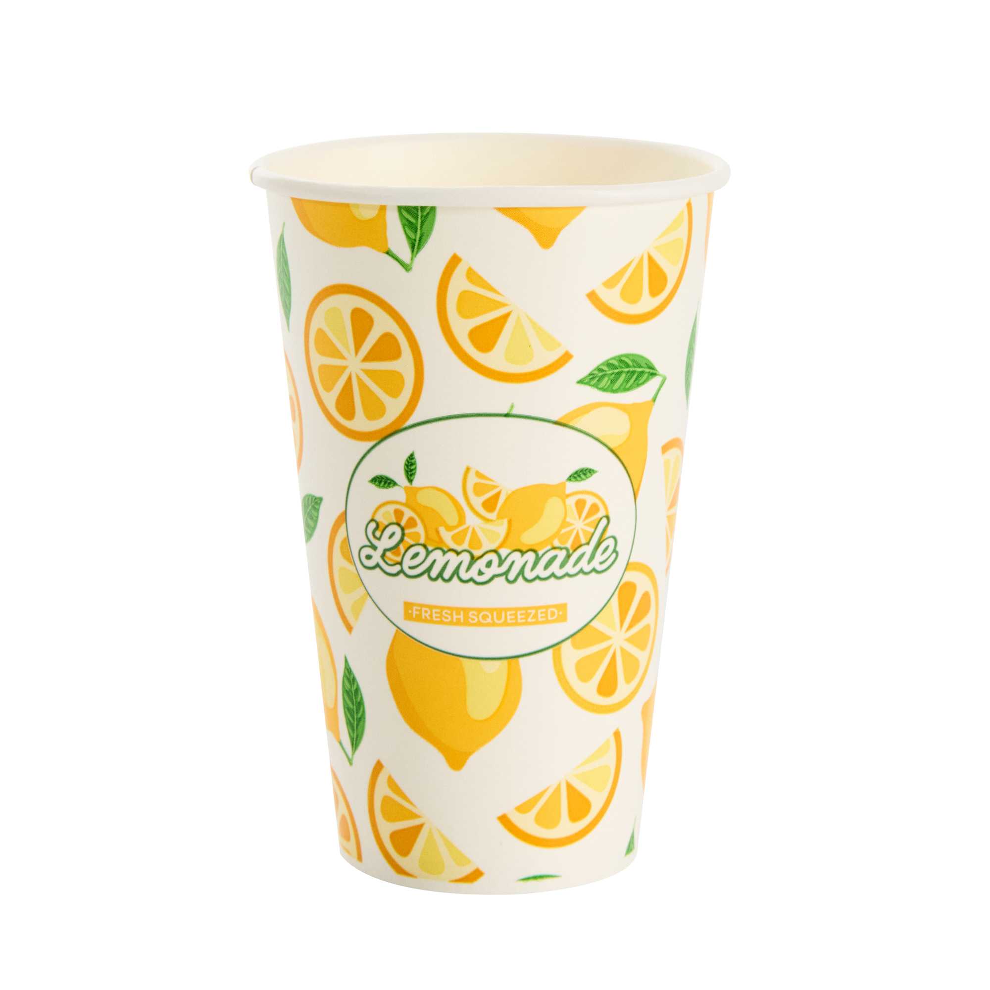Chef 101 16 oz Poly Paper Lemonade Cup - 25 count box
