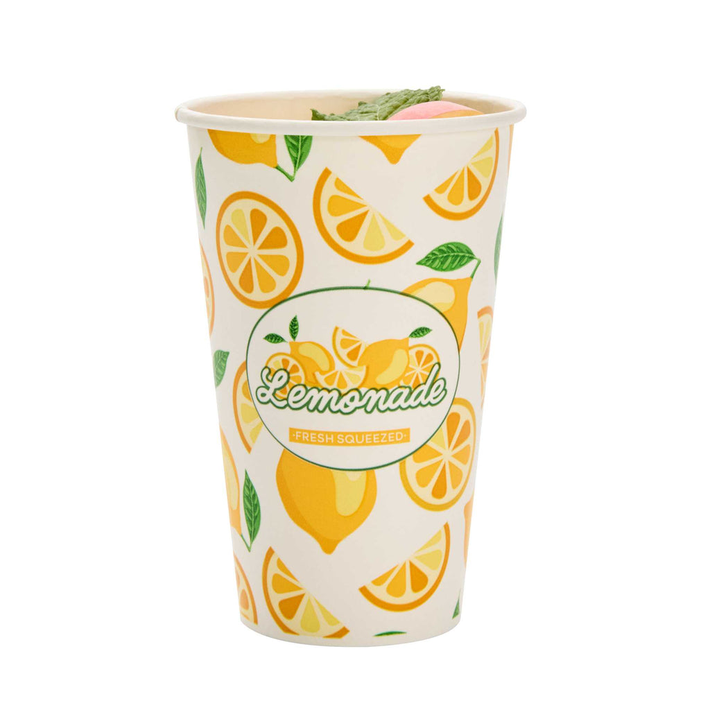Chef 101 16 oz Poly Paper Lemonade Cup - 25 count box