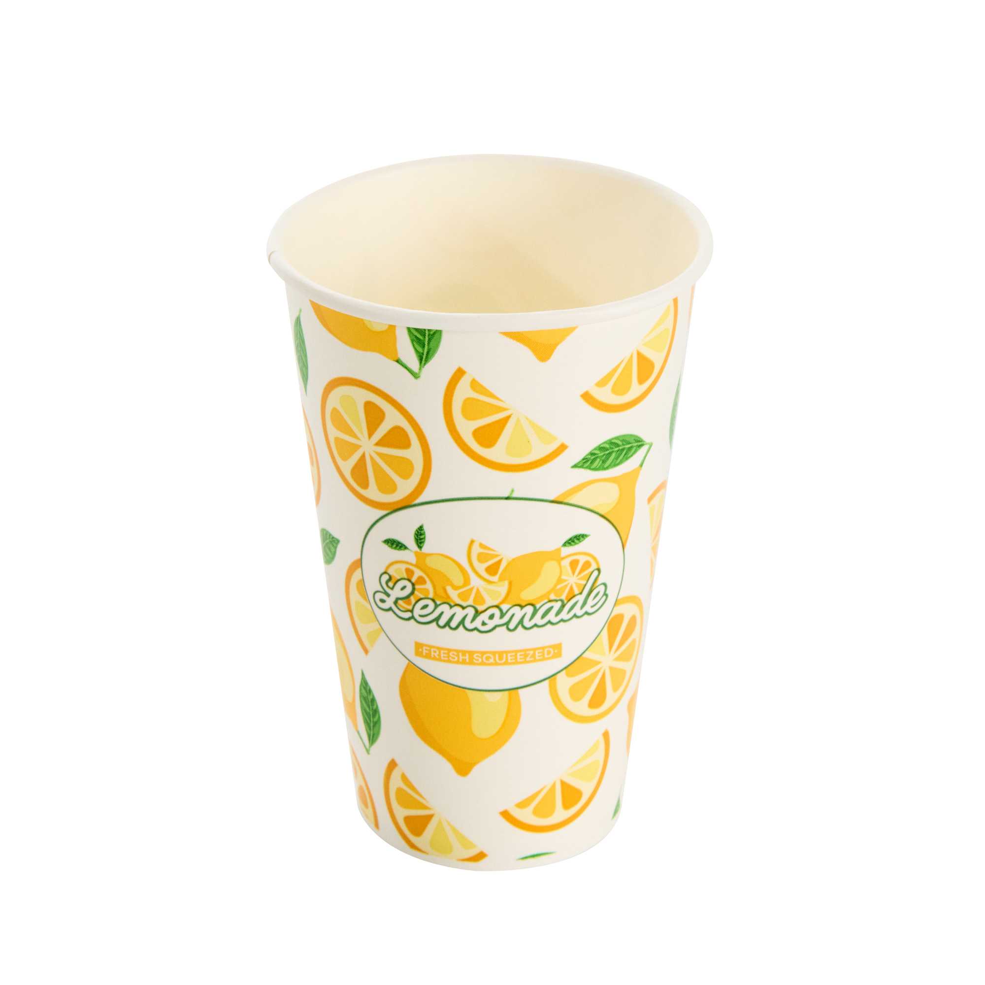 Chef 101 16 oz Poly Paper Lemonade Cup - 25 count box
