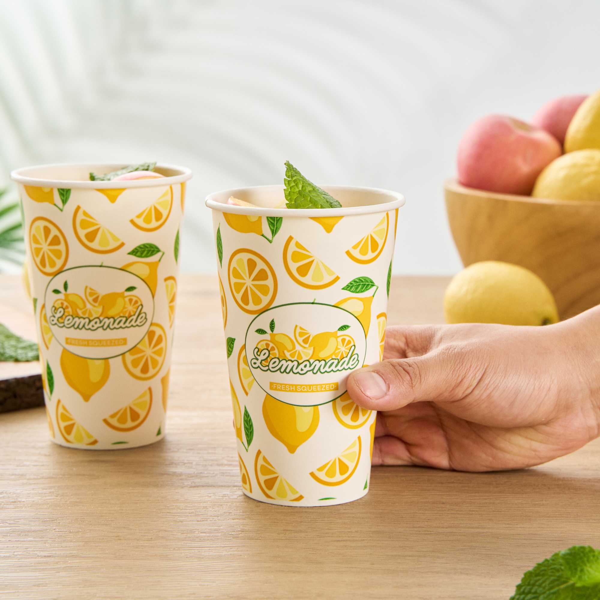 Chef 101 16 oz Poly Paper Lemonade Cup - 25 count box
