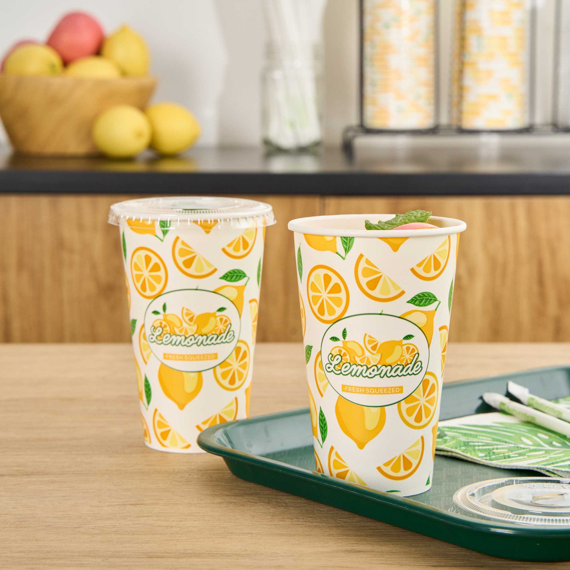 Chef 101 16 oz Poly Paper Lemonade Cup - 25 count box