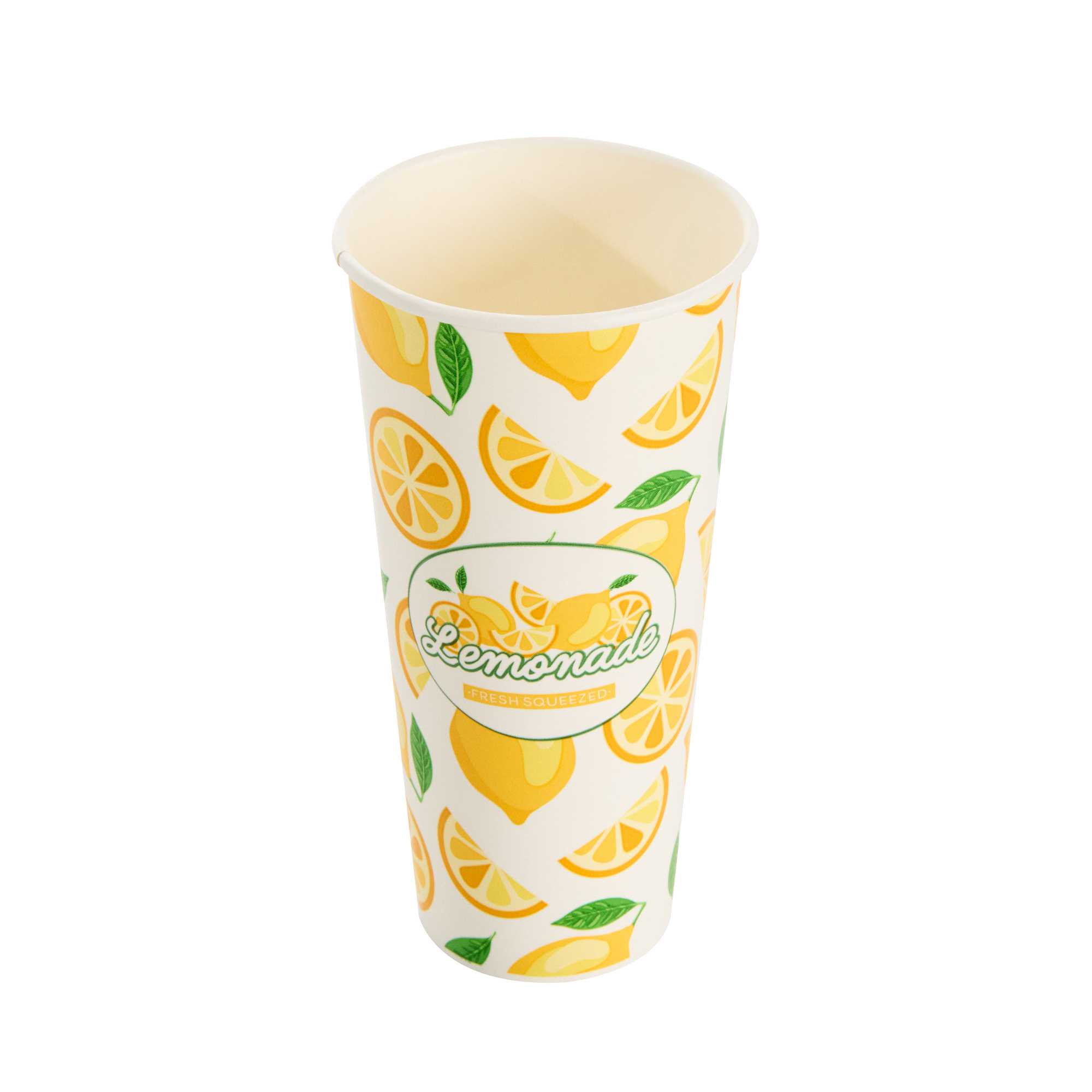 Chef 101 24 oz Tall Poly Paper Lemonade Cup - 25 count box