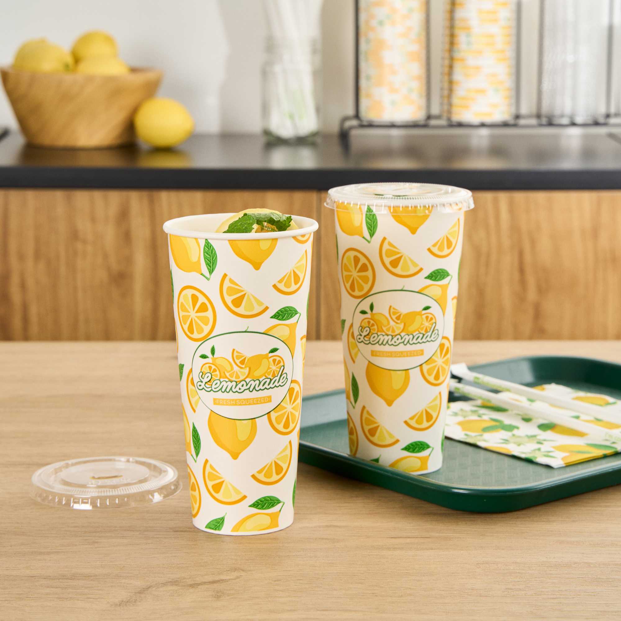 Chef 101 24 oz Tall Poly Paper Lemonade Cup - 25 count box