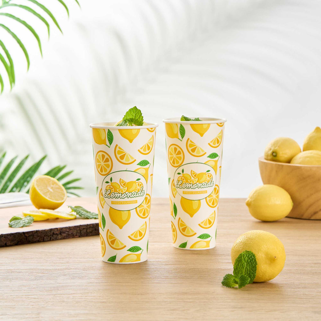 Chef 101 24 oz Tall Poly Paper Lemonade Cup - 500 count box