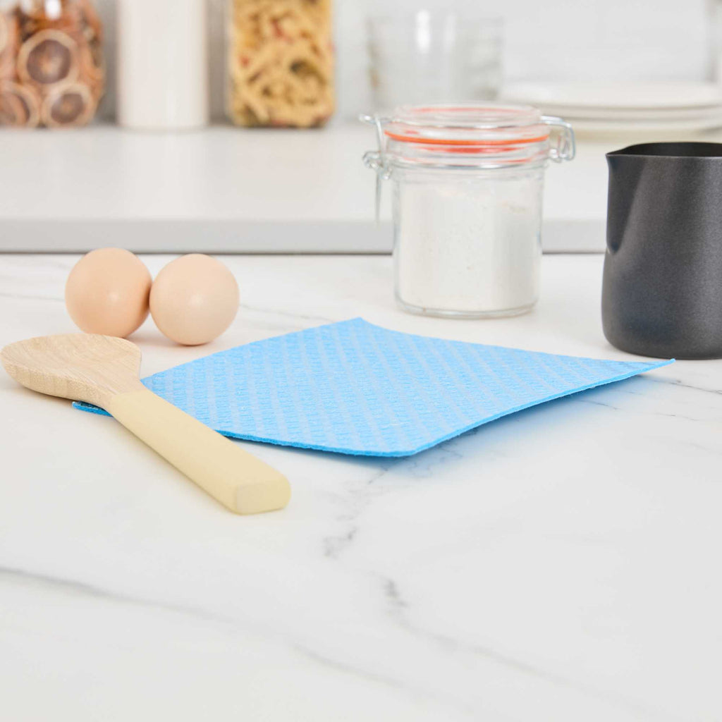 Clean Tek Professional Blue Reusable Swedish Dishcloth - Biodegradable - 6 3/4" x 7 3/4" - 10 count box