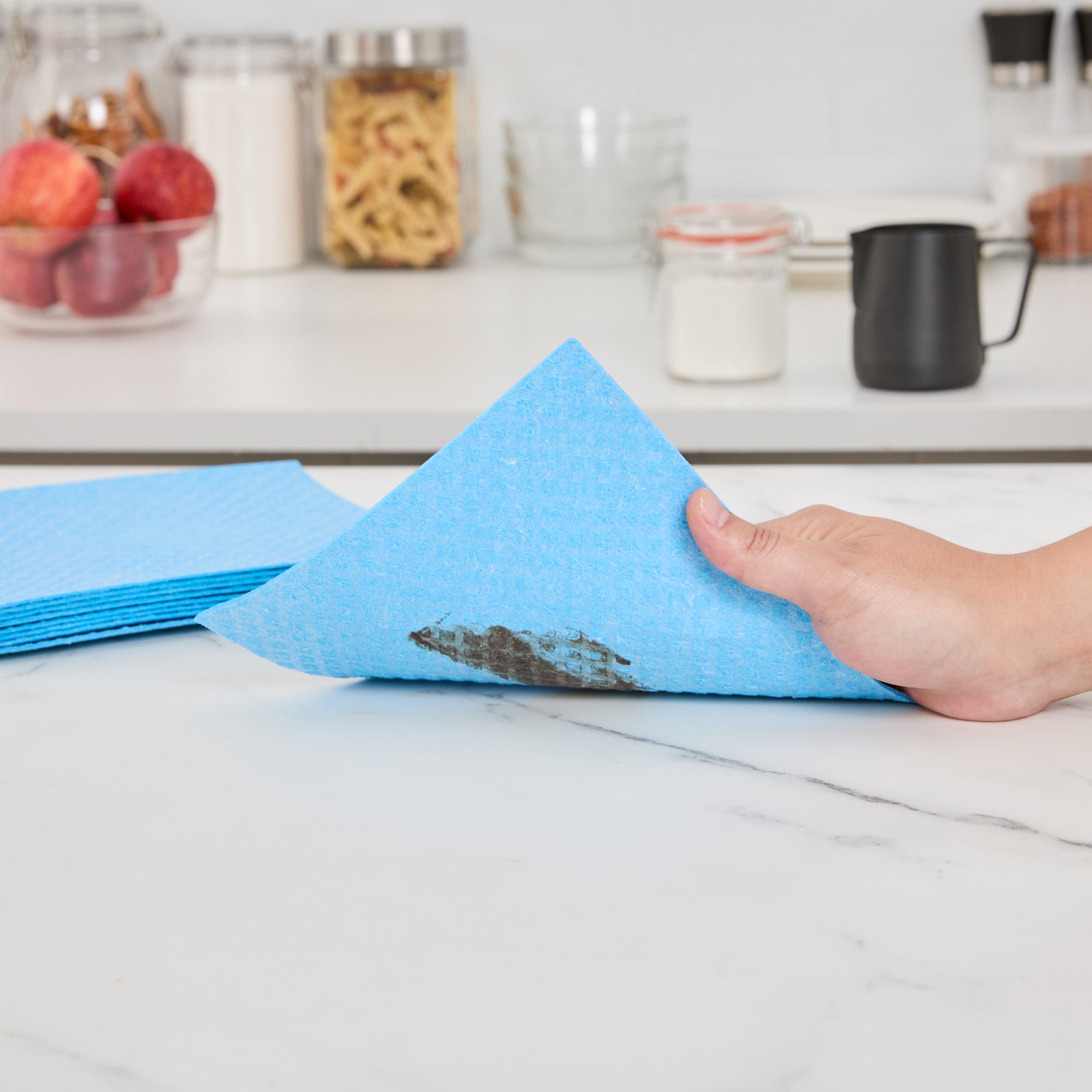 Clean Tek Professional Blue Reusable Swedish Dishcloth - 6 3/4" x 7 3/4" - 200 count box
