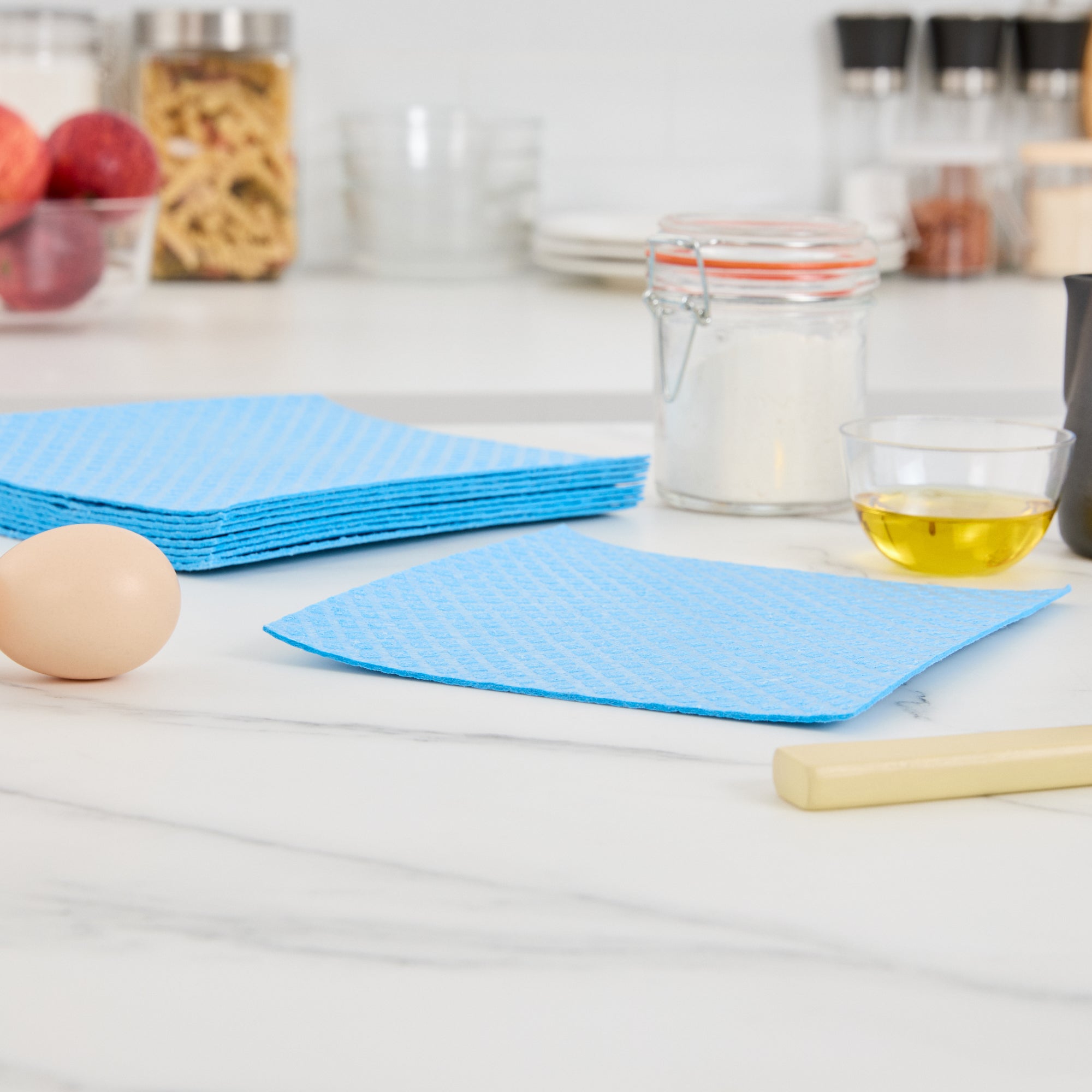 Clean Tek Professional Blue Reusable Swedish Dishcloth - 6 3/4" x 7 3/4" - 200 count box
