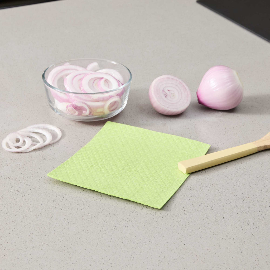 Clean Tek Professional Green Reusable Swedish Dishcloth - Biodegradable - 6 3/4" x 7 3/4" - 10 count box