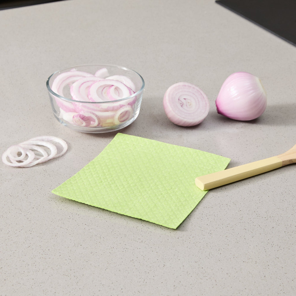 Clean Tek Professional Green Reusable Swedish Dishcloth - 6 3/4" x 7 3/4" - 200 count box