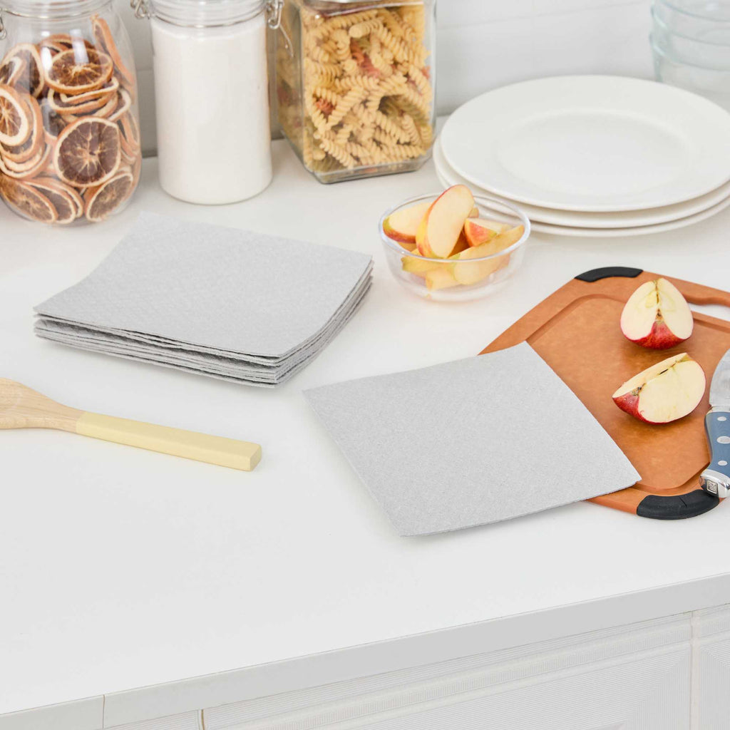 Clean Tek Professional Gray Reusable Swedish Dishcloth - Biodegradable - 6 3/4" x 7 3/4" - 10 count box